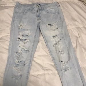 Light wash ripped jeans